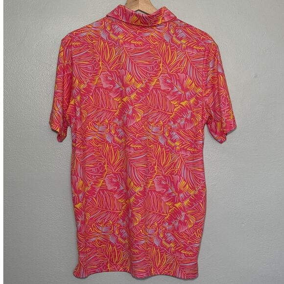 NWT Men's Size S Chubbies Performance Golf Polo in The Raz-Matazz Pink Orange - Picture 5 of 5
